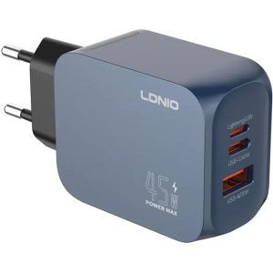 شارژر دیواری LDNIO الدینیو مدل Q6 به همراه کابل دو سر تایپ سیSUPER FAST